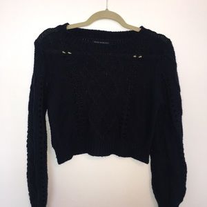 navy blue Brandy Melville knit cropped sweater